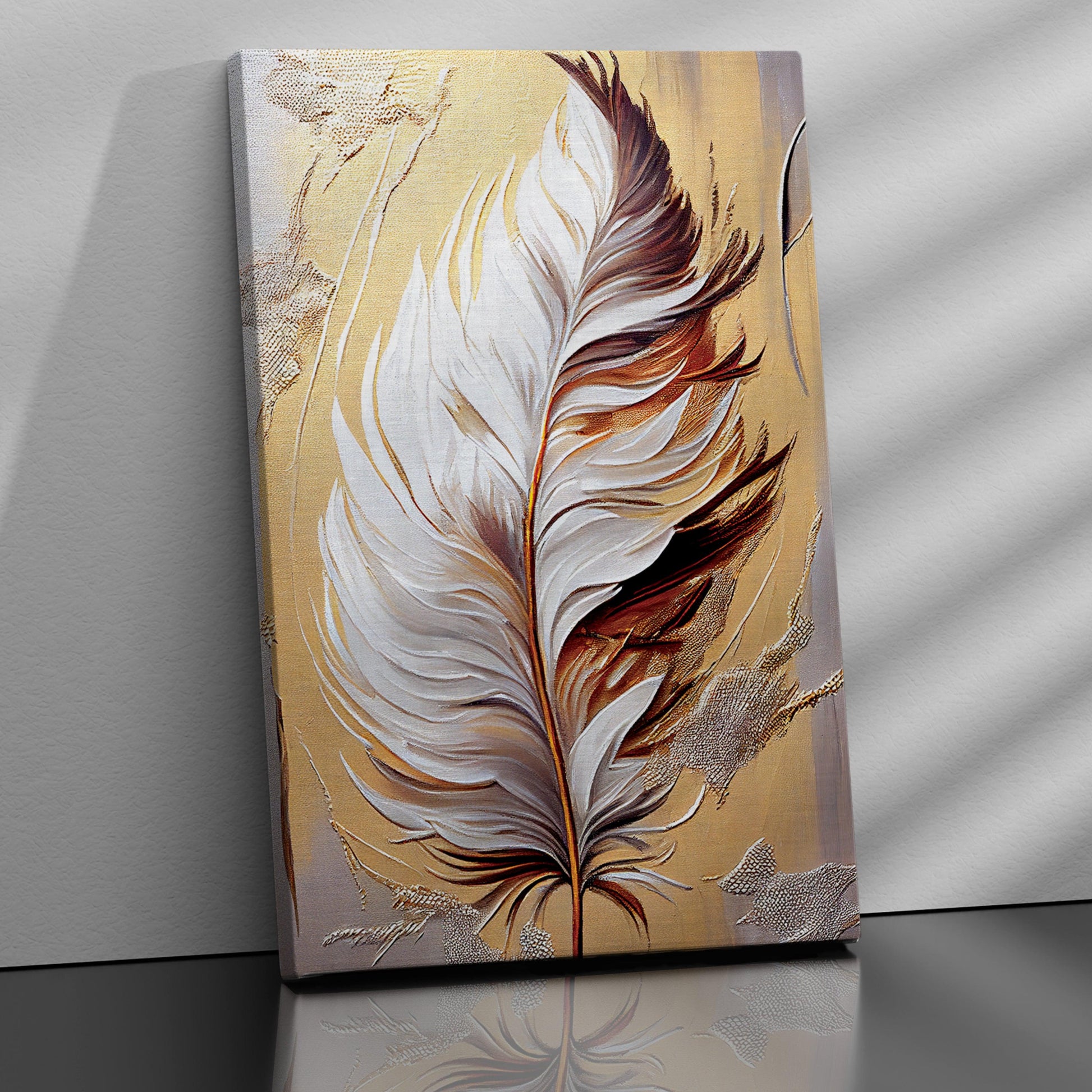 Kotart-Modern Feather Canvas Painting - Large Feather Canvas Art for Wall Decor-Posters, Prints, & Visual Artwork