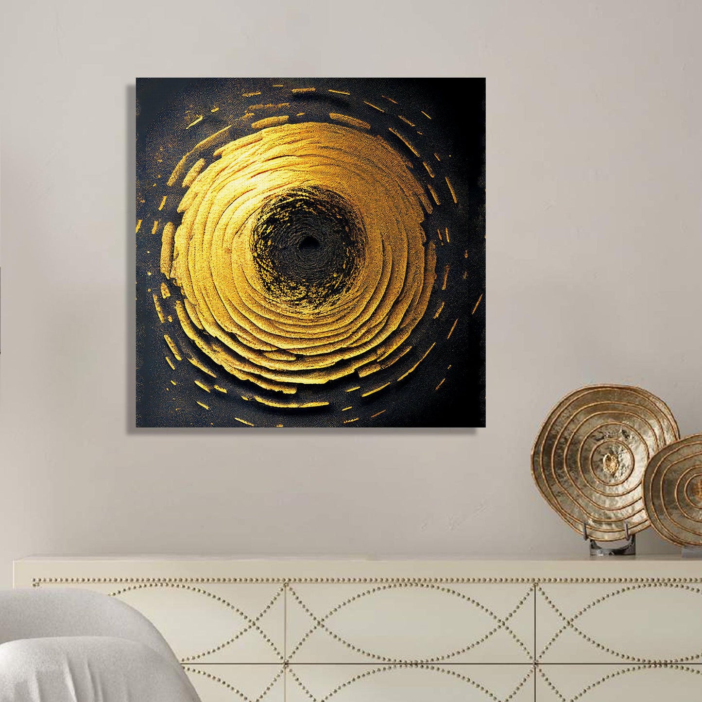 Kotart-Modern Golden Canvas Art - Abstract Canvas Paintings-Posters, Prints, & Visual Artwork