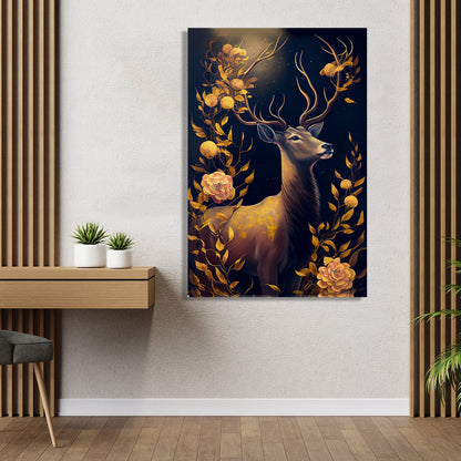 Kotart-Nature Inspired Floral Deer Canvas Art for Home Decor - Modern Art Canvas Paintings for Living Room Bedroom Home and Office Wall Decor-Posters, Prints, & Visual Artwork