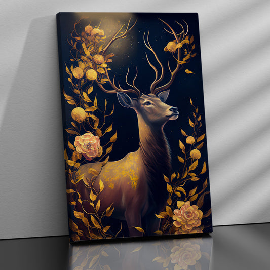 Kotart-Nature Inspired Floral Deer Canvas Art for Home Decor - Modern Art Canvas Paintings for Living Room Bedroom Home and Office Wall Decor-Posters, Prints, & Visual Artwork