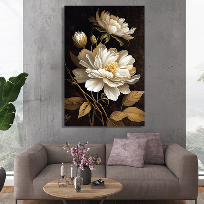 Kotart-Nature Inspired White Flower Canvas Painting for Home Living Room Bedroom Wall Decor - Home Decor Canvas Art-Posters, Prints, & Visual Artwork