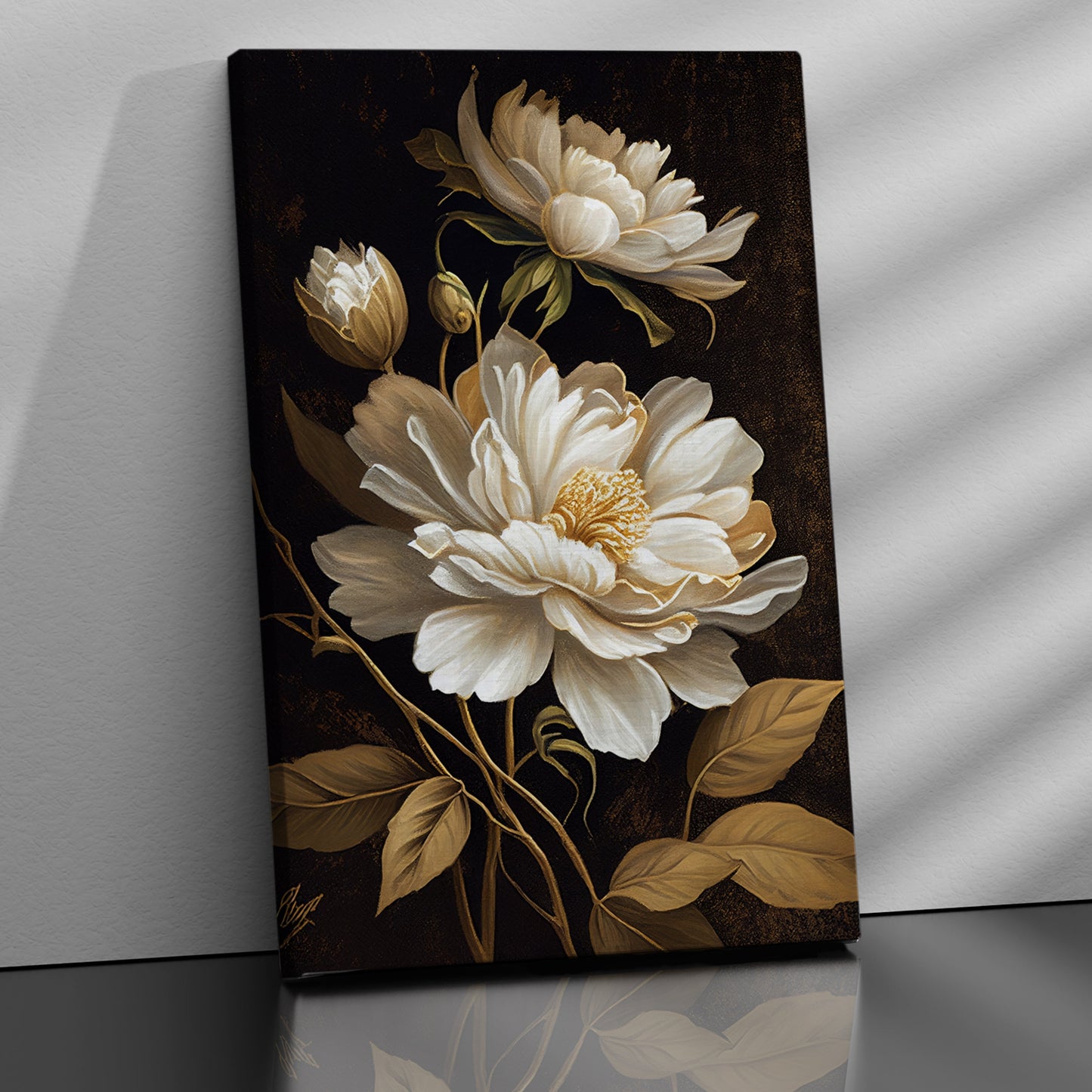 Kotart-Nature Inspired White Flower Canvas Painting for Home Living Room Bedroom Wall Decor - Home Decor Canvas Art-Posters, Prints, & Visual Artwork