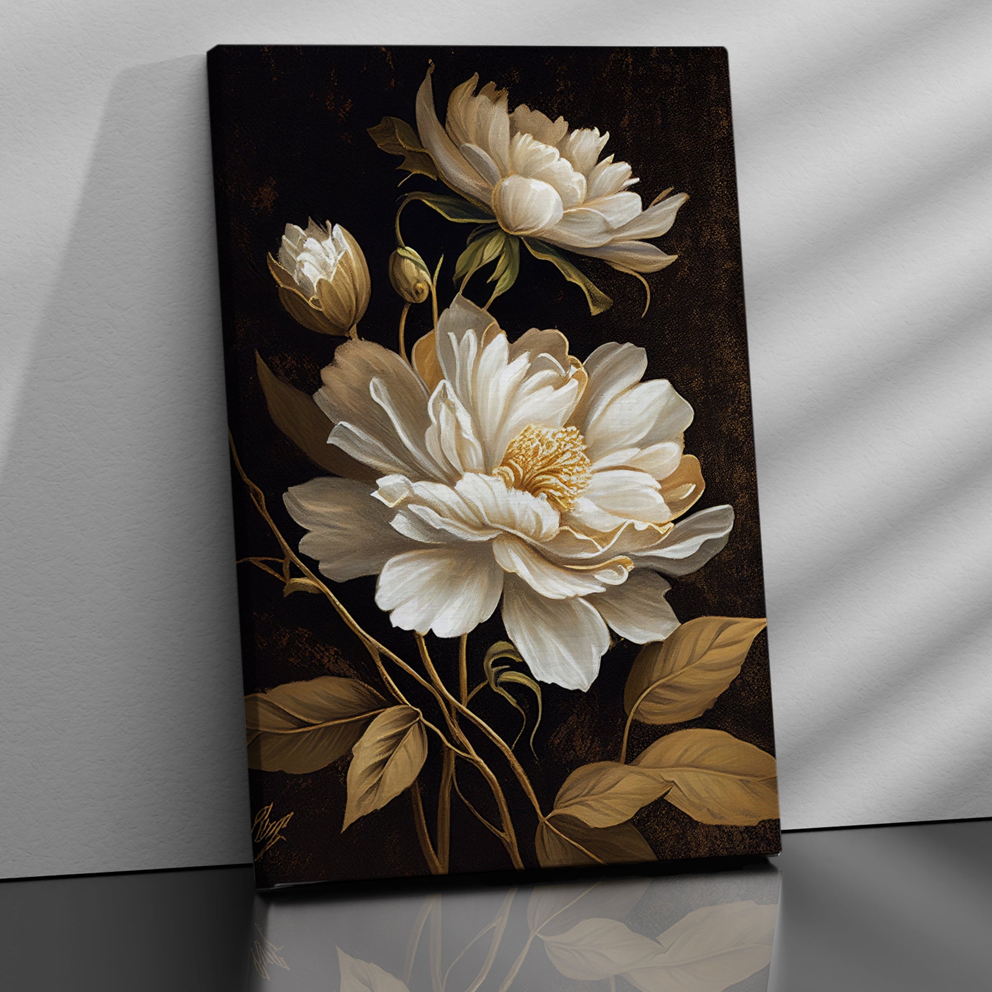 Kotart-Nature Inspired White Flower Canvas Painting for Home Living Room Bedroom Wall Decor - Home Decor Canvas Art-Posters, Prints, & Visual Artwork