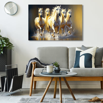 Kotart-Running Horses Large Canvas Painting for Home and Office Wall Decor - Canvas Wall Art-Posters, Prints, & Visual Artwork