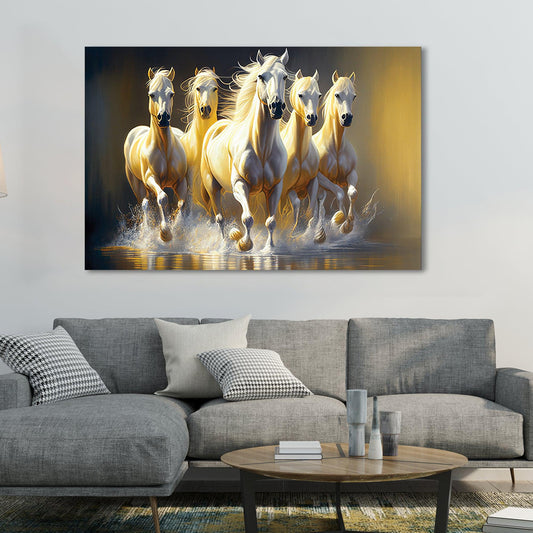 Kotart-Running Horses Large Canvas Painting for Home and Office Wall Decor - Canvas Wall Art-Posters, Prints, & Visual Artwork