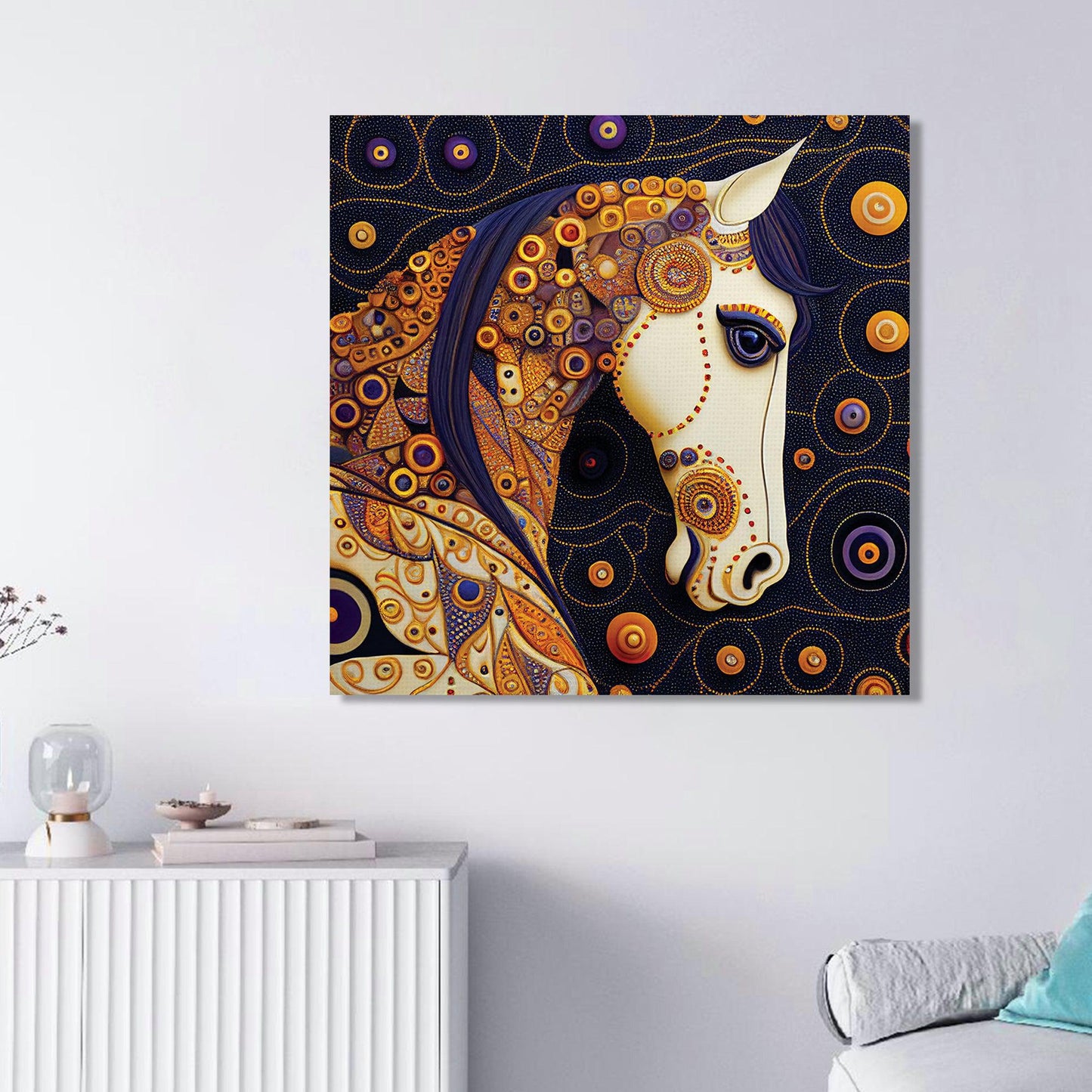 Kotart-Traditional Horse Canvas Painting - Horse Canvas Art-Posters, Prints, & Visual Artwork