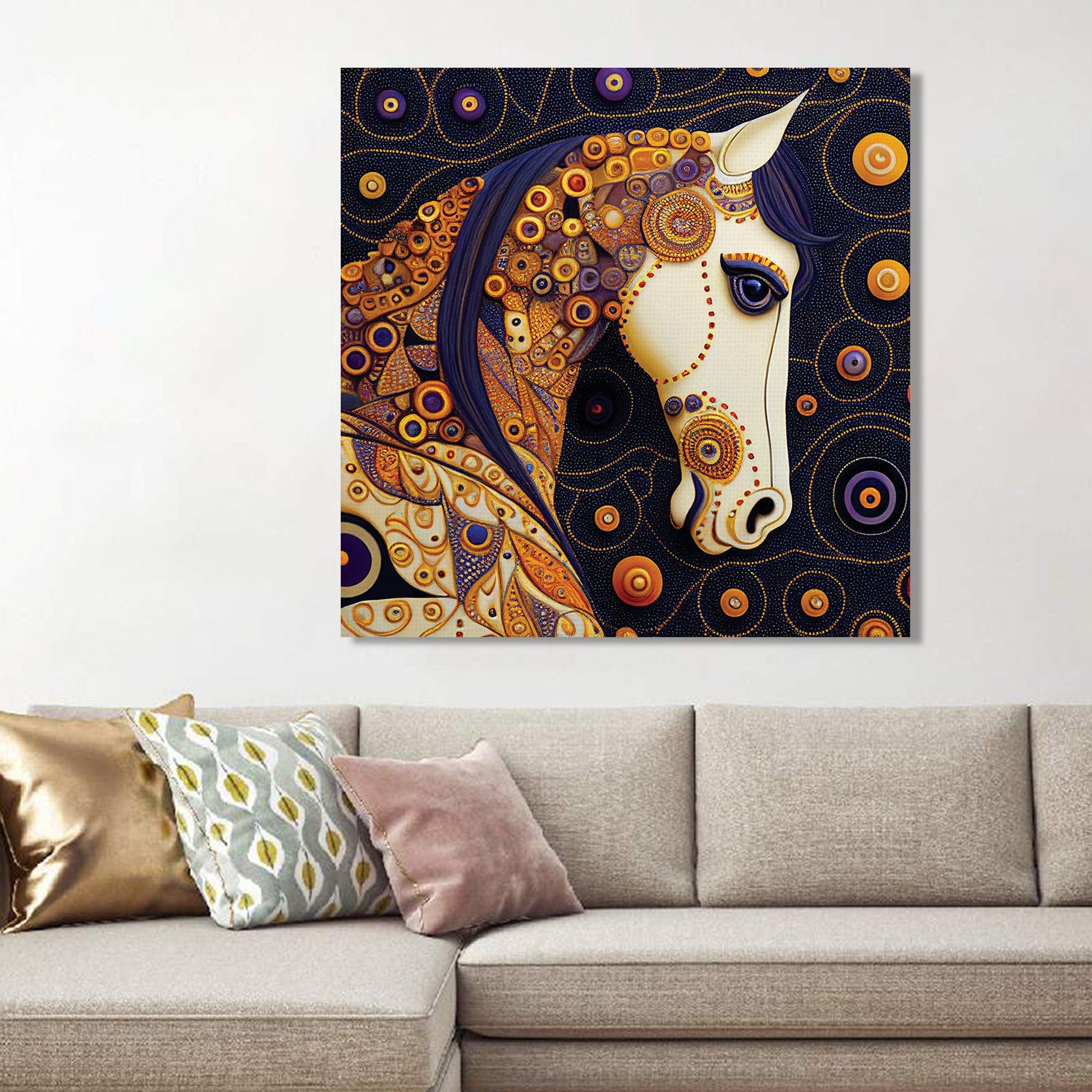 Kotart-Traditional Horse Canvas Painting - Horse Canvas Art-Posters, Prints, & Visual Artwork