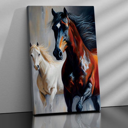 Kotart-Two Horse Canvas Art - Modern Horse Canvas Painting-Posters, Prints, & Visual Artwork