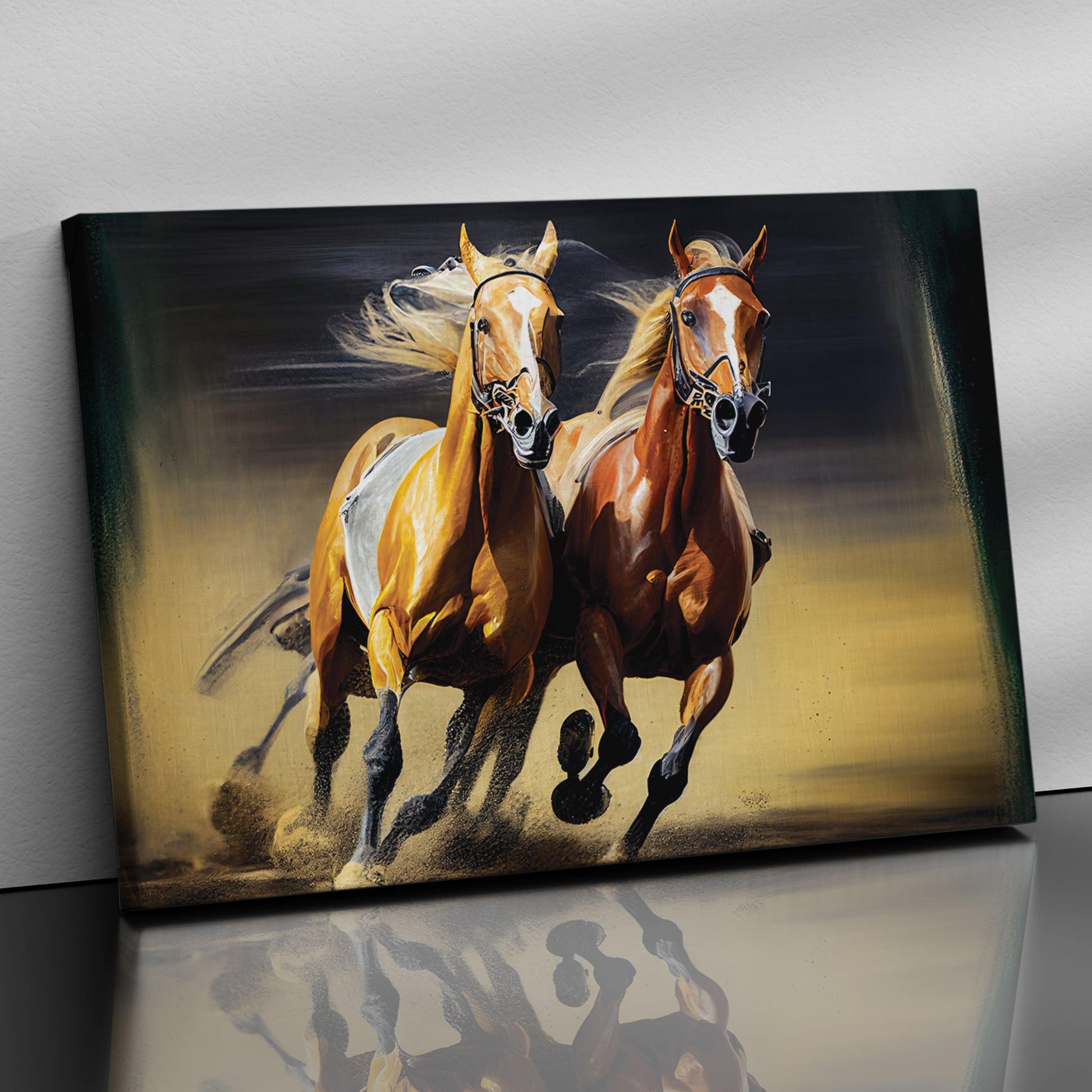 Kotart-Two Horses Running Canvas Painting - Large Canvas Art for Home and Office Wall Decor-Posters, Prints, & Visual Artwork