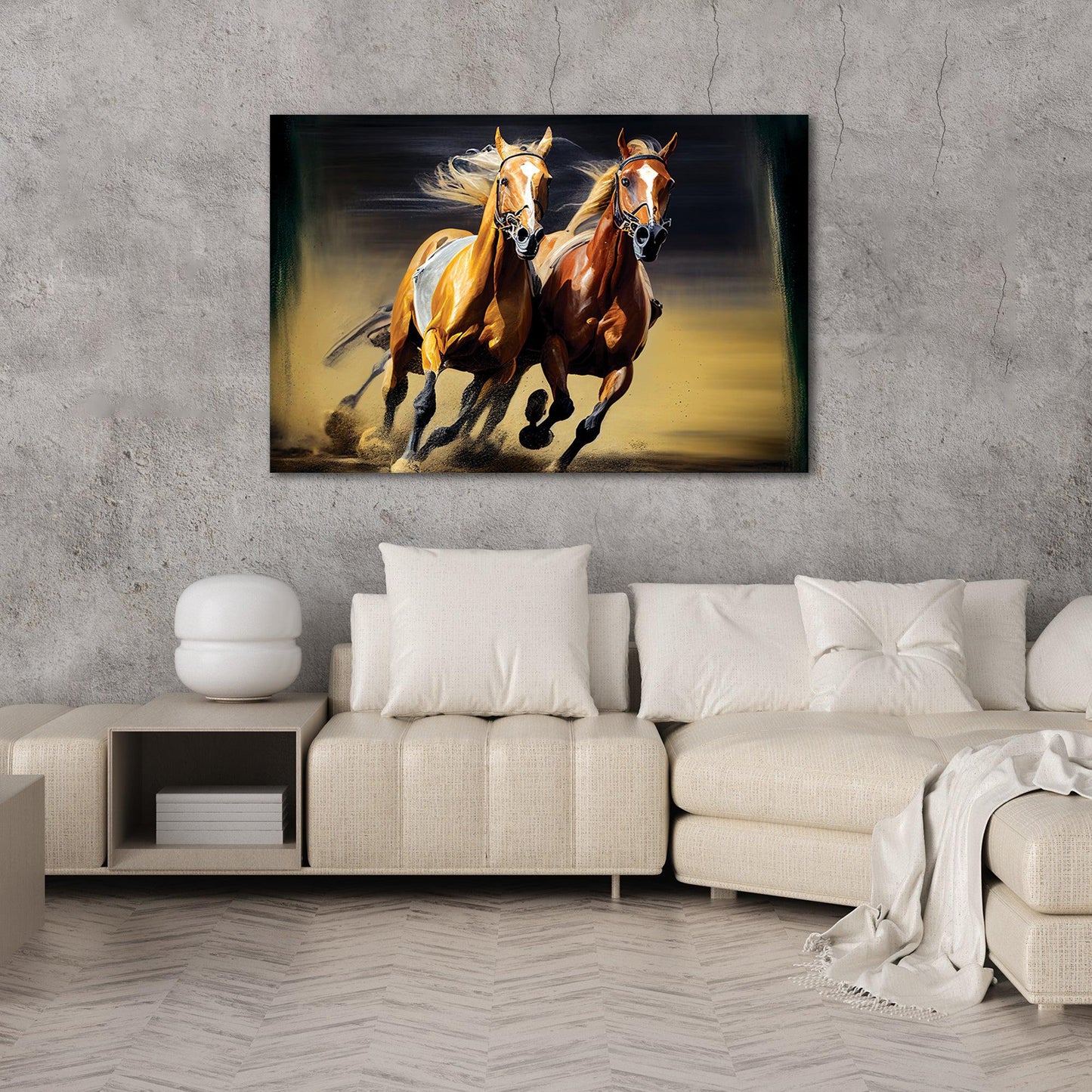 Kotart-Two Horses Running Canvas Painting - Large Canvas Art for Home and Office Wall Decor-Posters, Prints, & Visual Artwork
