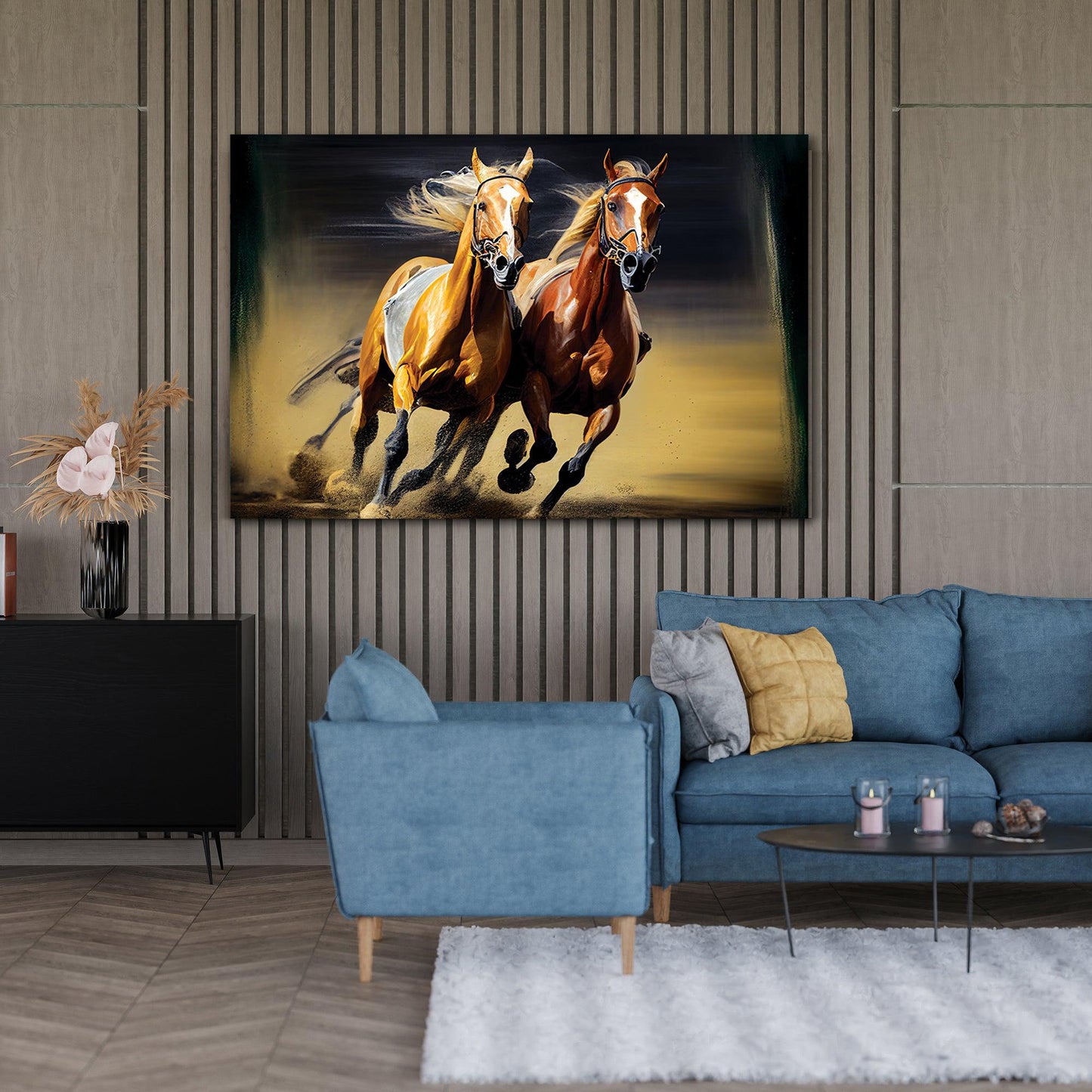 Kotart-Two Horses Running Canvas Painting - Large Canvas Art for Home and Office Wall Decor-Posters, Prints, & Visual Artwork