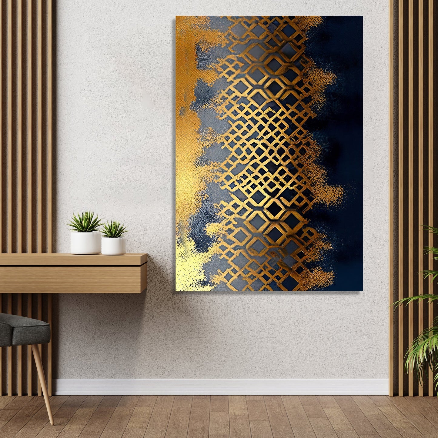 Upgrade Your Home with Bold and Beautiful Golden Abstract Art on Canvas - Living Room and Bedroom