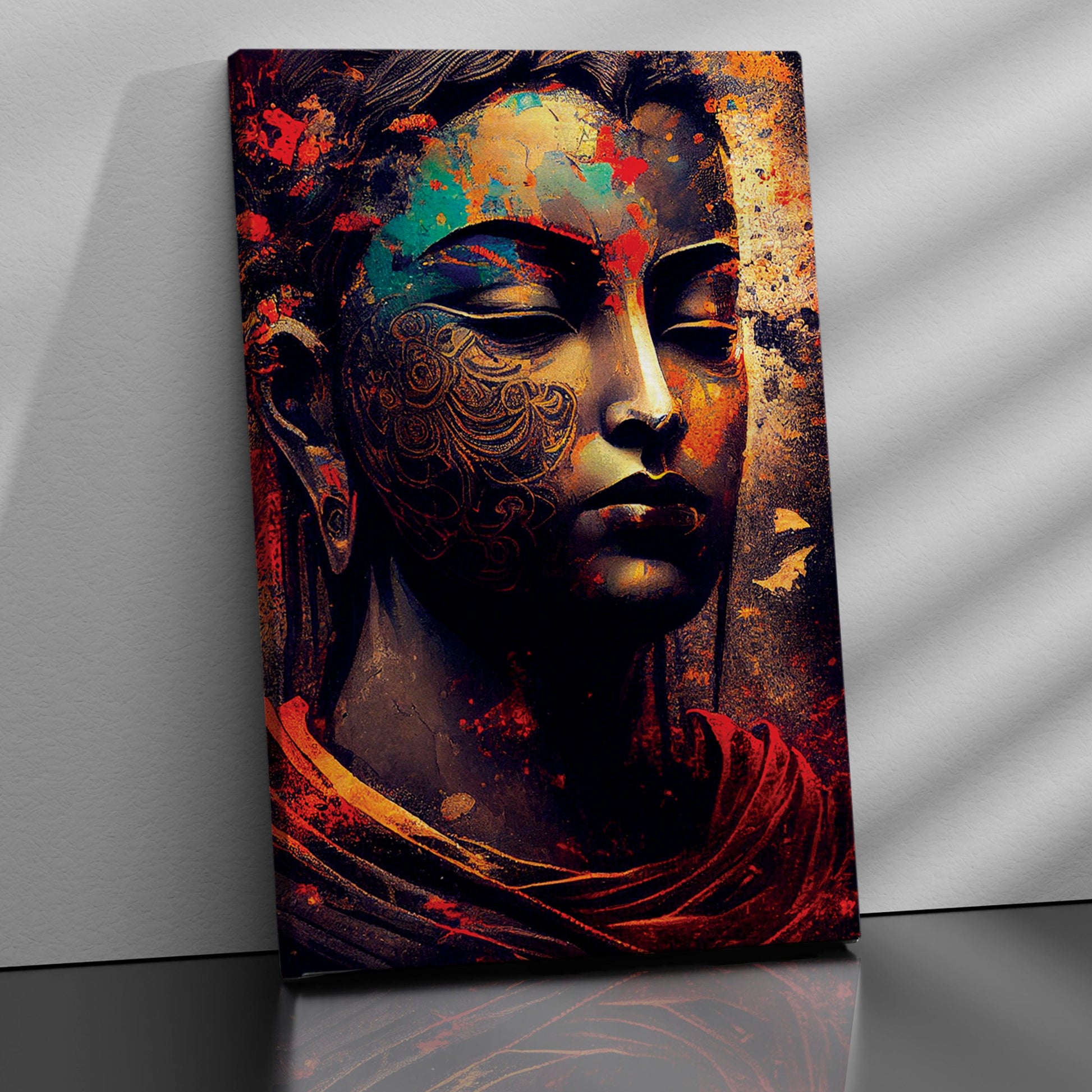 Kotart-Vibrant Buddha Canvas Art - Large Buddha Canvas Painting for Wall Decor-Posters, Prints, & Visual Artwork