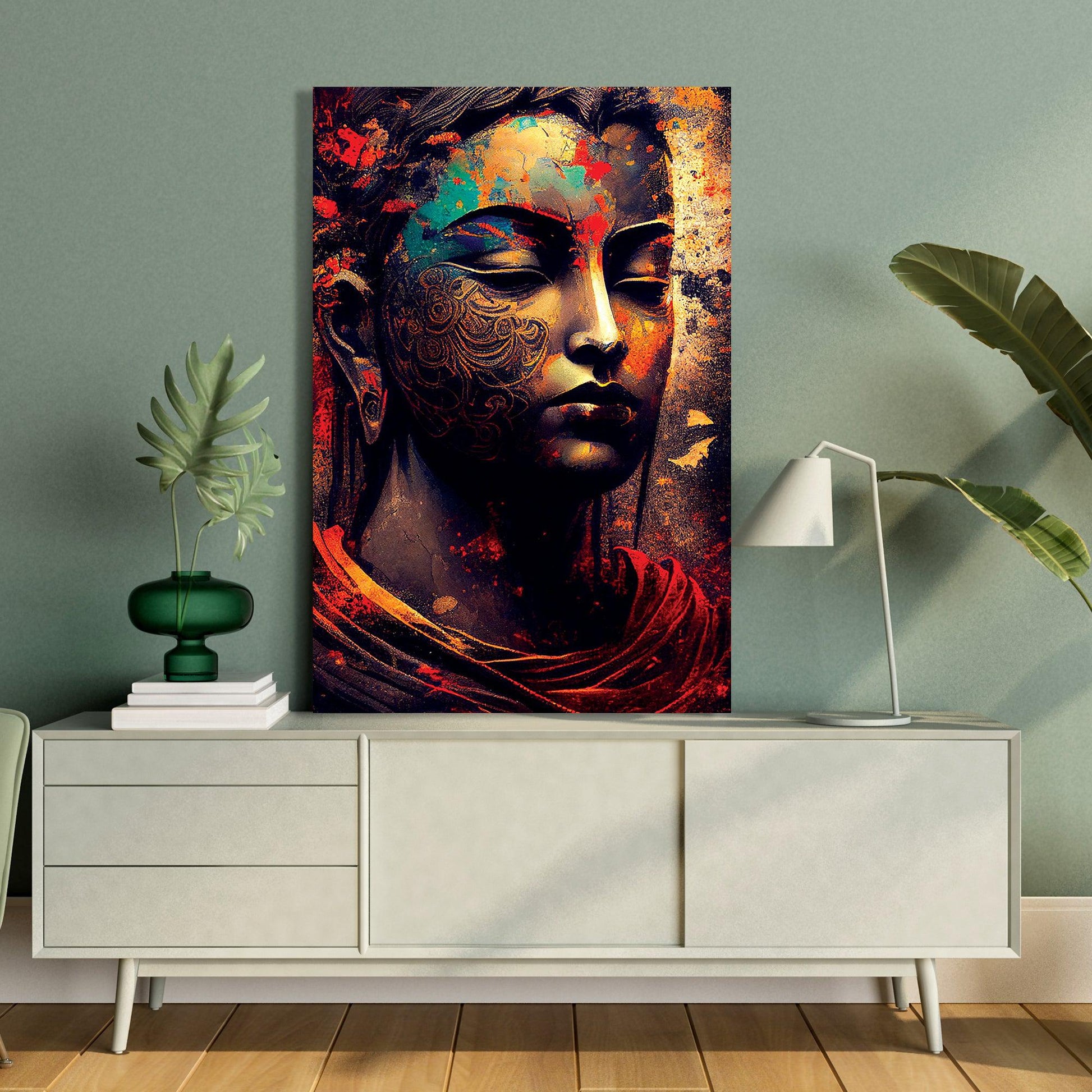 Kotart-Vibrant Buddha Canvas Art - Large Buddha Canvas Painting for Wall Decor-Posters, Prints, & Visual Artwork
