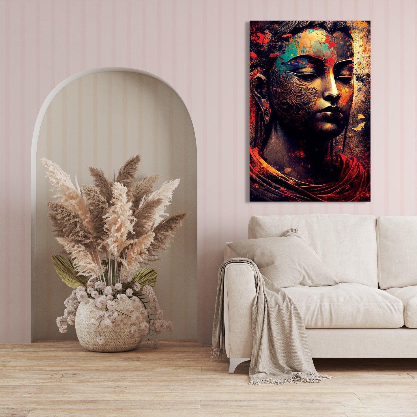 Kotart-Vibrant Buddha Canvas Art - Large Buddha Canvas Painting for Wall Decor-Posters, Prints, & Visual Artwork