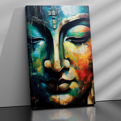 Kotart-Vibrant Buddha Canvas Painting - Large Buddha Canvas Art for Home and Office Wall Decor-Posters, Prints, & Visual Artwork