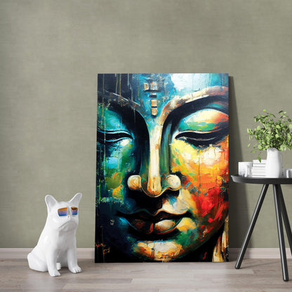Kotart-Vibrant Buddha Canvas Painting - Large Buddha Canvas Art for Home and Office Wall Decor-Posters, Prints, & Visual Artwork