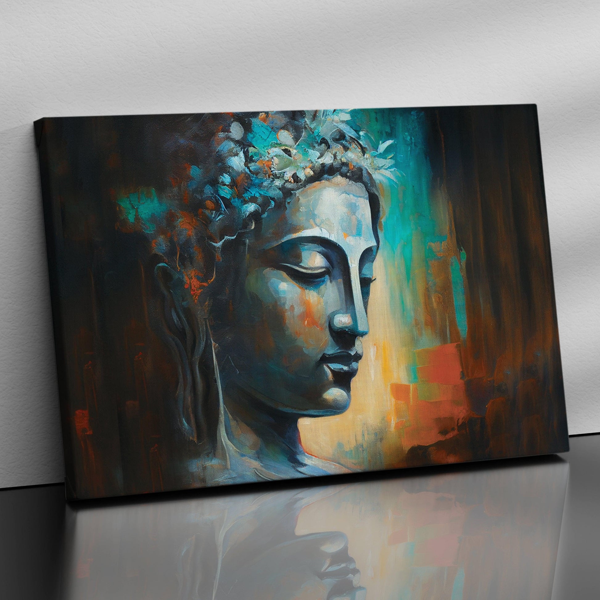 Kotart-Vibrant Buddha Canvas Painting for Living Room Wall Decor - Large Buddha Canvas Art-Posters, Prints, & Visual Artwork