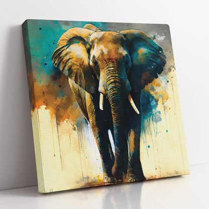 Kotart-Vibrant Canvas Painting - Colorful Elephant Canvas Art-Posters, Prints, & Visual Artwork
