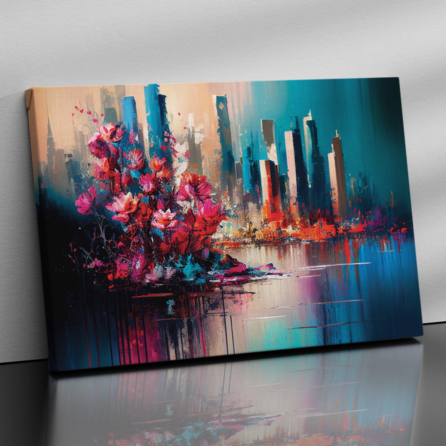 Kotart-Vibrant City Canvas Painting-Posters, Prints, & Visual Artwork