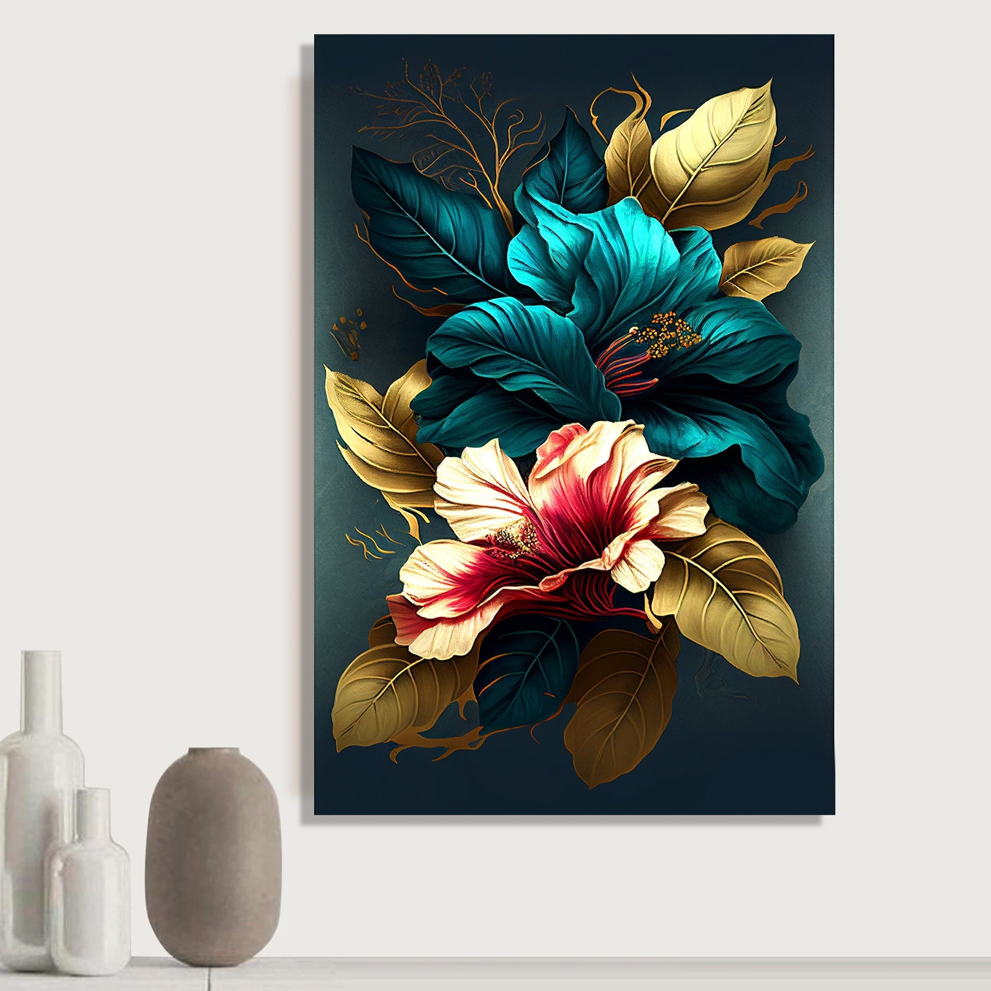 Kotart-Vibrant Floral Art Canvas Painting for Home Living Room Bedroom Wall Decor-Posters, Prints, & Visual Artwork