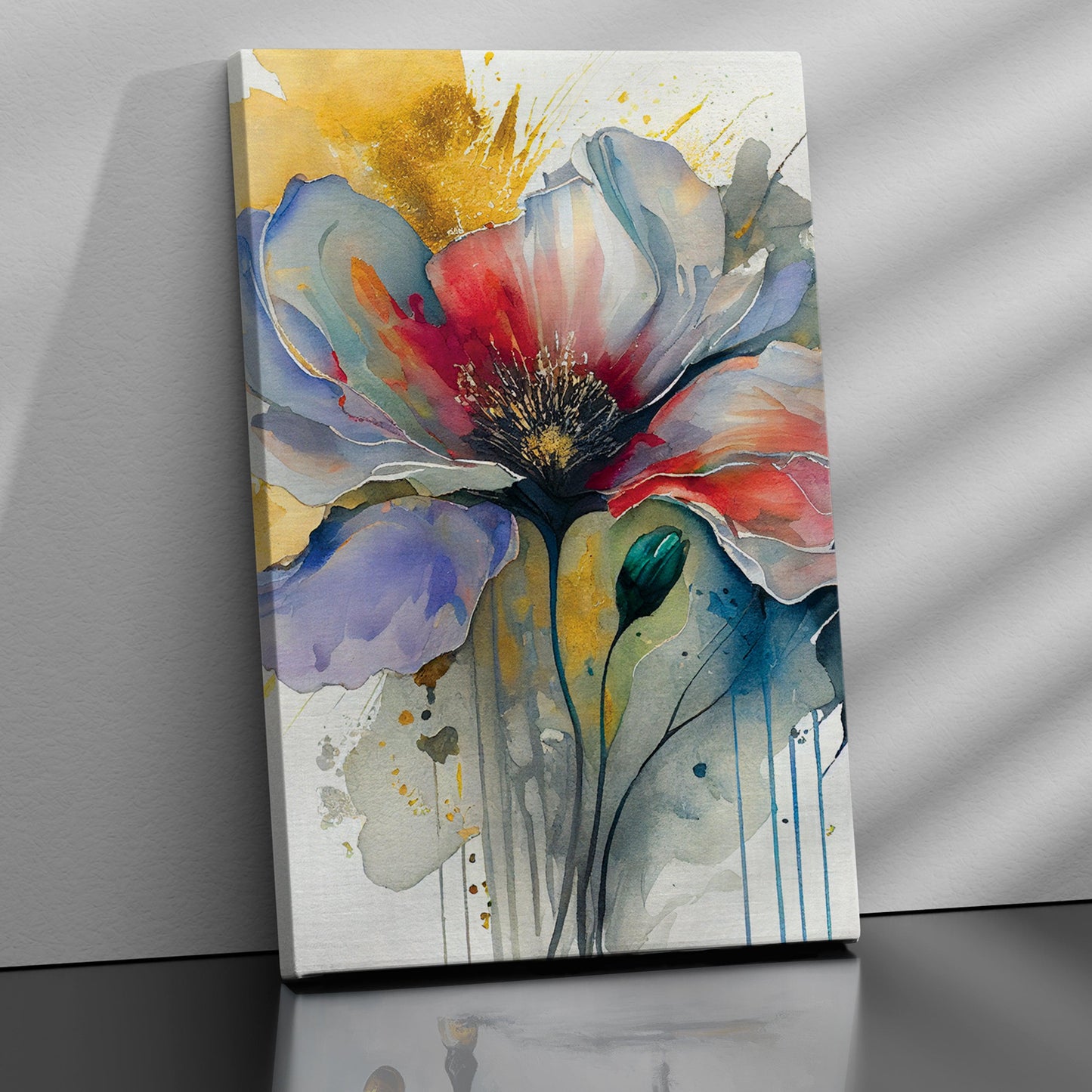 Kotart-Vibrant Flower Bloom Canvas Art Painting - Modern Colorful Floral Canvas Art-Posters, Prints, & Visual Artwork