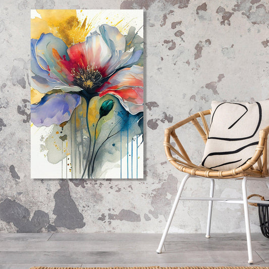 Kotart-Vibrant Flower Bloom Canvas Art Painting - Modern Colorful Floral Canvas Art-Posters, Prints, & Visual Artwork