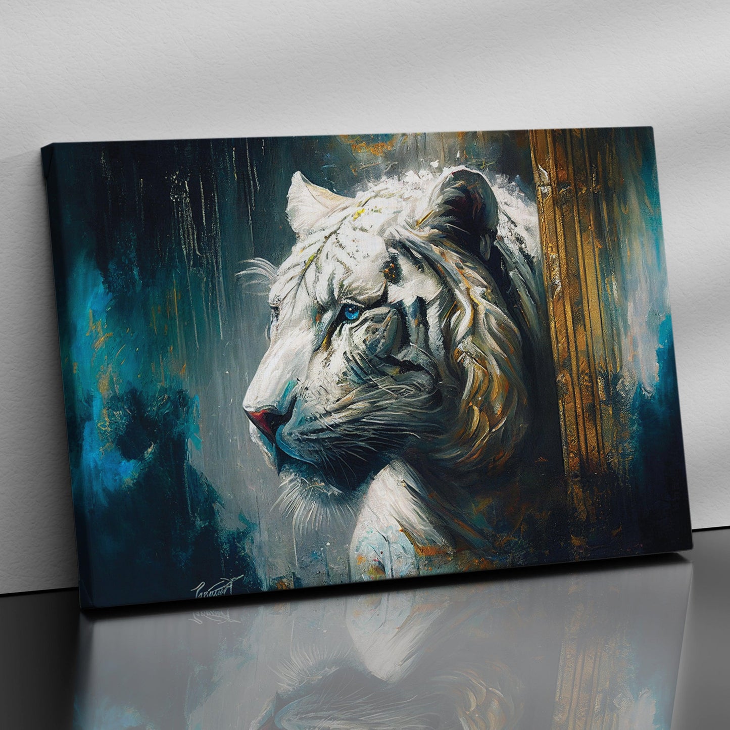 Kotart-Vibrant Lion Canvas Paintings - Modern Canvas Art-Posters, Prints, & Visual Artwork