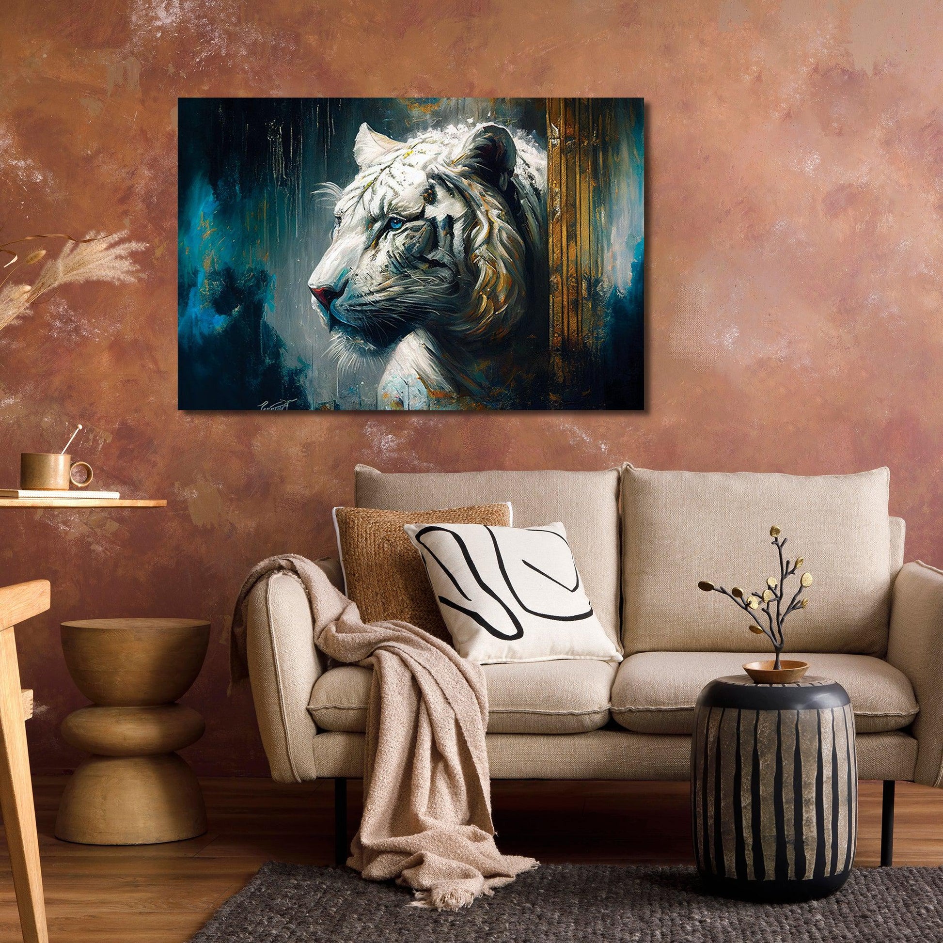 Kotart-Vibrant Lion Canvas Paintings - Modern Canvas Art-Posters, Prints, & Visual Artwork