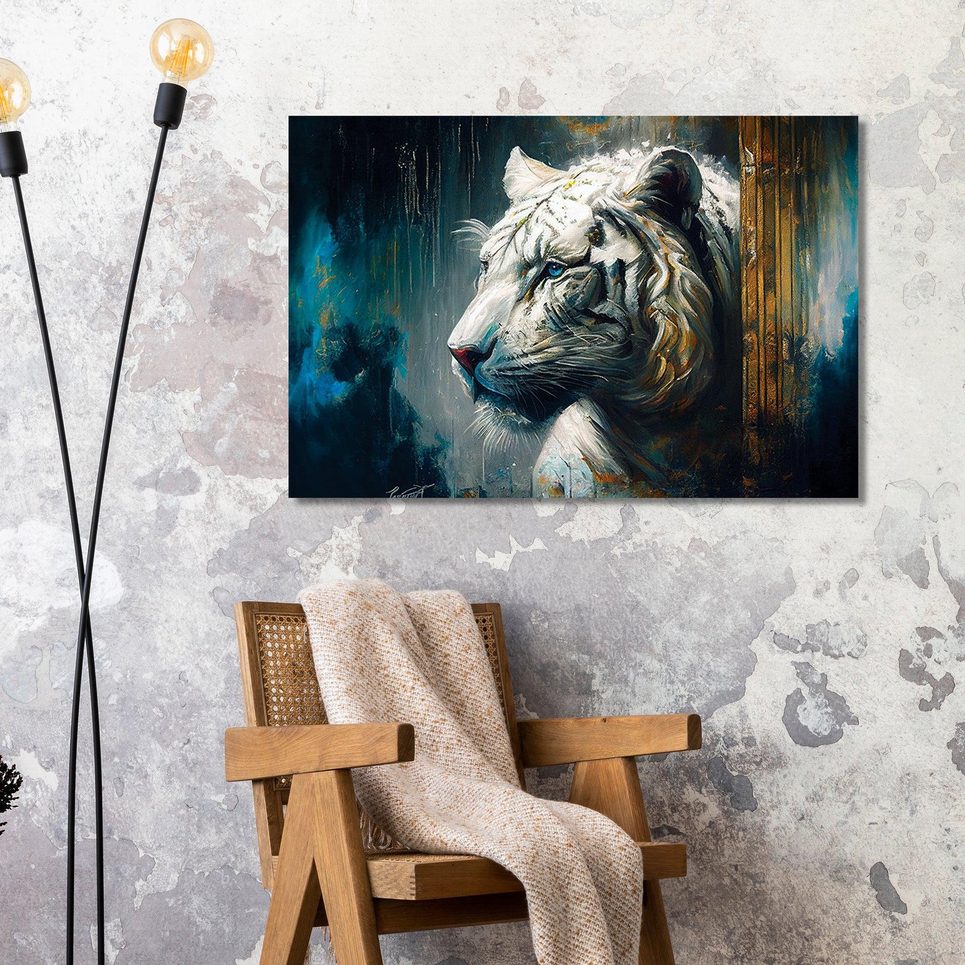 Kotart-Vibrant Lion Canvas Paintings - Modern Canvas Art-Posters, Prints, & Visual Artwork