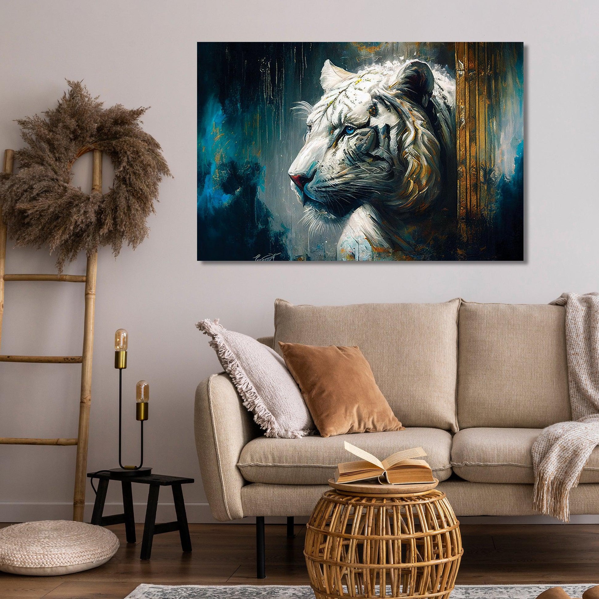 Kotart-Vibrant Lion Canvas Paintings - Modern Canvas Art-Posters, Prints, & Visual Artwork