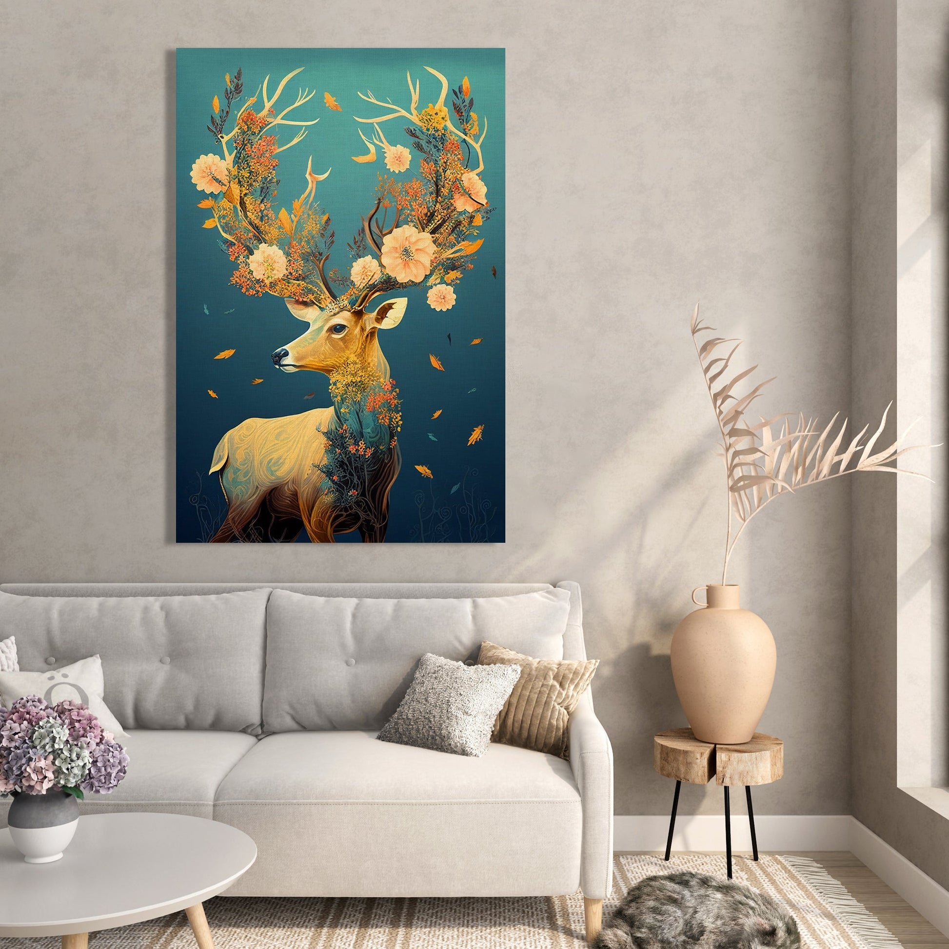 Kotart-Vibrant Modern Deer Art Canvas Painting for Living Room Bedroom Home Wall Decor-Posters, Prints, & Visual Artwork