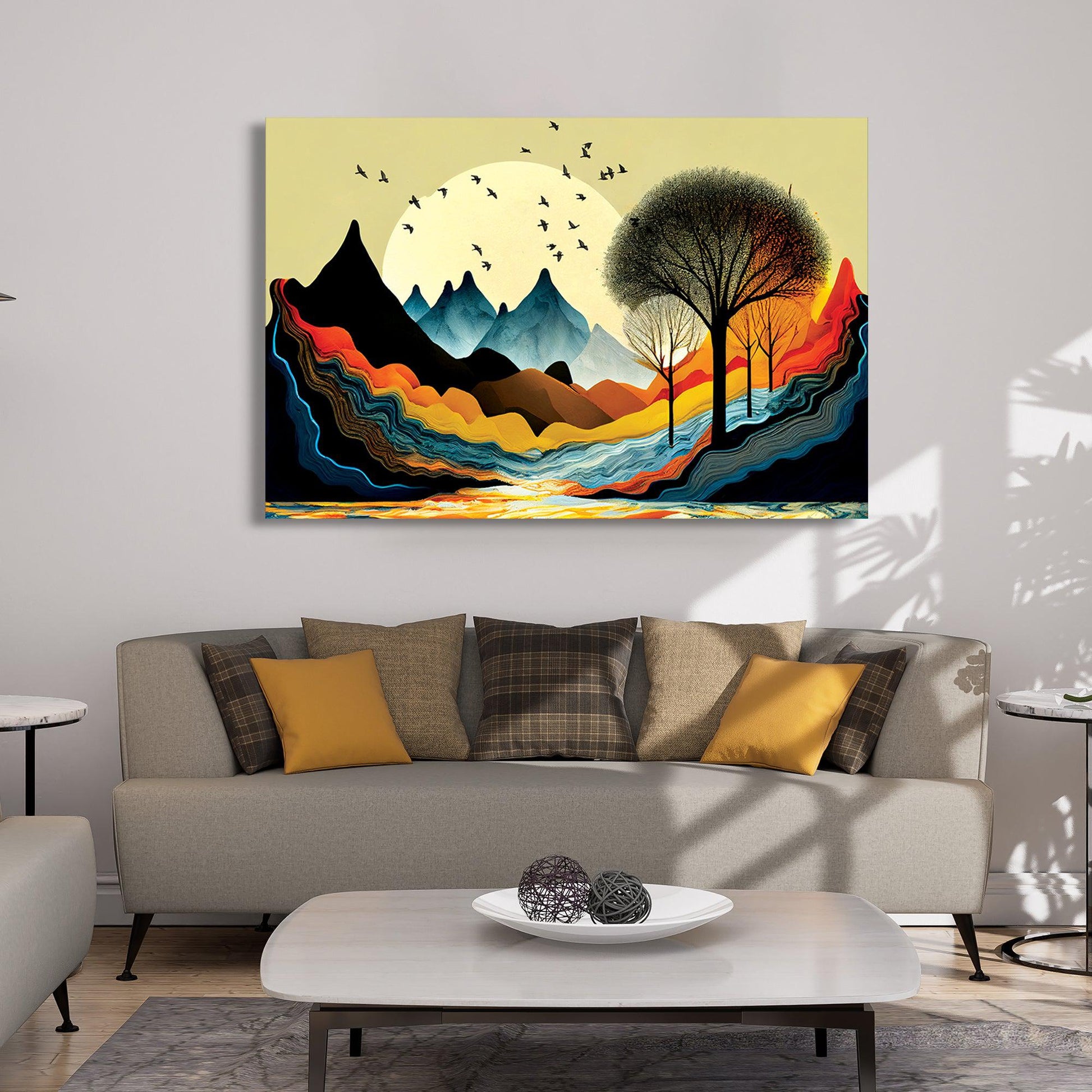 Kotart-Vibrant Scenic Mountains Canvas Painting for Wall decor-Posters, Prints, & Visual Artwork