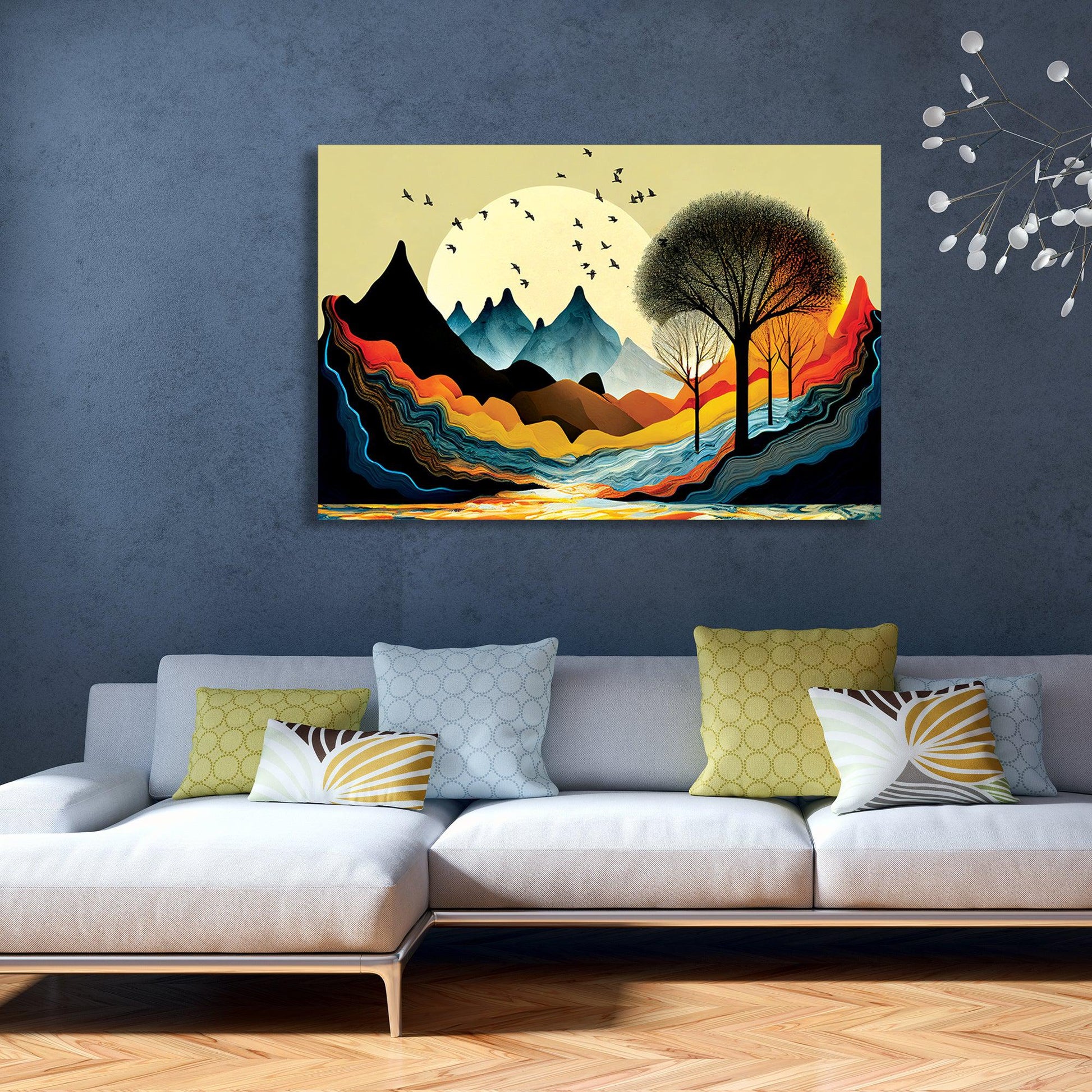 Kotart-Vibrant Scenic Mountains Canvas Painting for Wall decor-Posters, Prints, & Visual Artwork