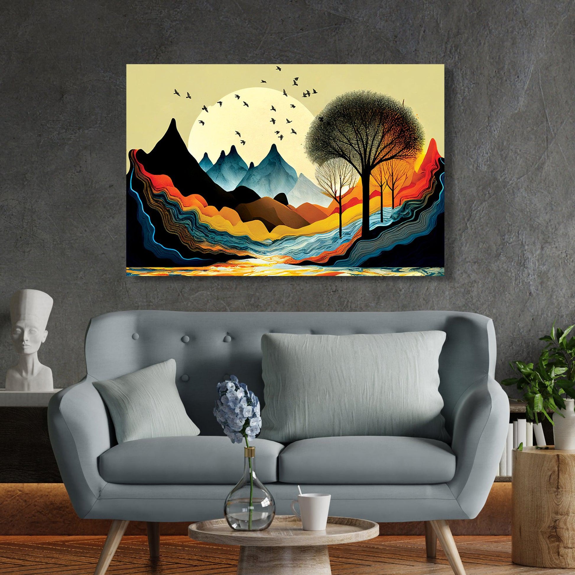 Kotart-Vibrant Scenic Mountains Canvas Painting for Wall decor-Posters, Prints, & Visual Artwork