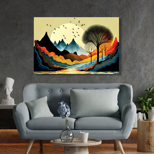 Kotart-Vibrant Scenic Mountains Canvas Painting for Wall decor-Posters, Prints, & Visual Artwork