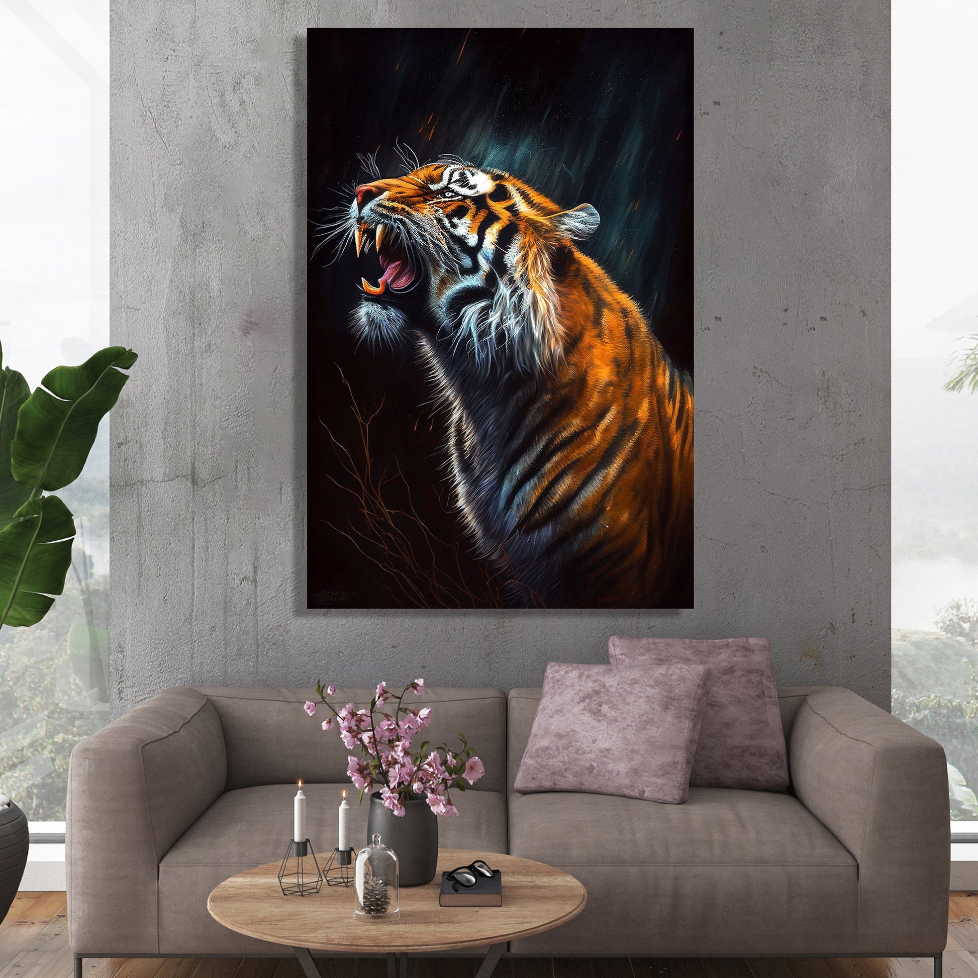 Kotart-Wild Tiger Canvas Art - Tiger Paintings for Home and Office Wall Decor-Posters, Prints, & Visual Artwork