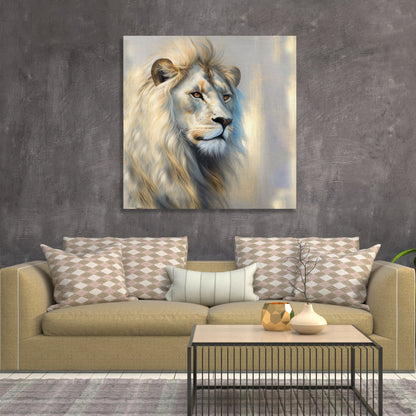 Kotart-Wildlife Inspired White Lion Canvas Painting for Living Room Bedroom Home and Office Wall Decor-Posters, Prints, & Visual Artwork